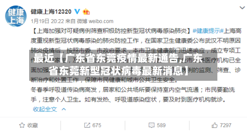 最近【广东省东莞疫情最新通告,广东省东莞新型冠状病毒最新消息】-第2张图片