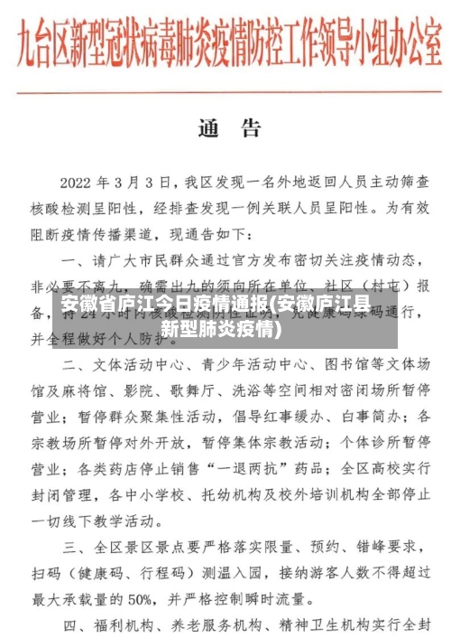 安徽省庐江今日疫情通报(安徽庐江县新型肺炎疫情)-第1张图片
