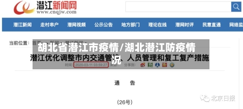 胡北省潜江市疫情/湖北潜江防疫情况-第3张图片