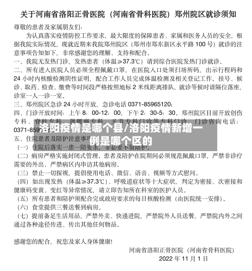 洛阳疫情是哪个县/洛阳疫情新增一例是哪个区的-第1张图片