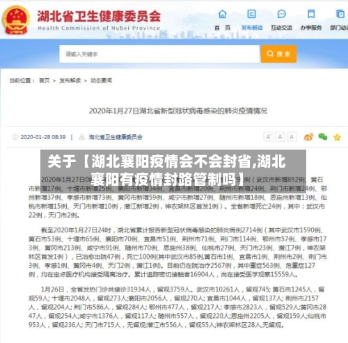关于【湖北襄阳疫情会不会封省,湖北襄阳有疫情封路管制吗】-第2张图片