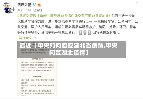 最近【中央如何回应湖北省疫情,中央问责湖北疫情】-第3张图片